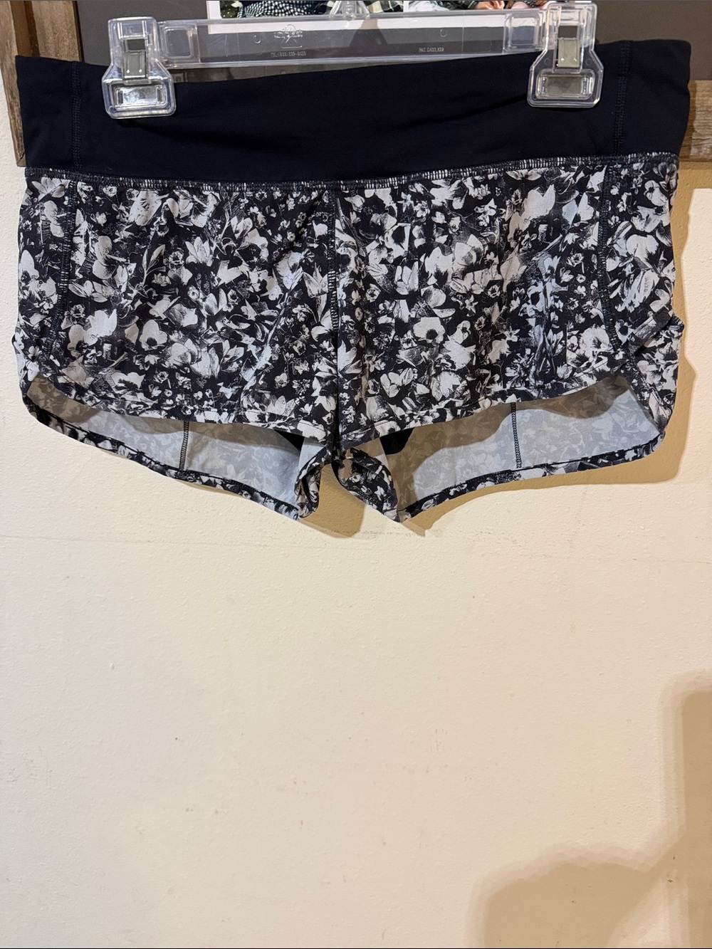 lululemon athletica Black and White Floral Speed Up Shorts
